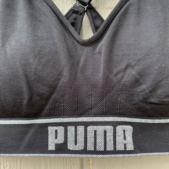 PUMA black and grey lightly padded sports bra - Picture 3 of 10